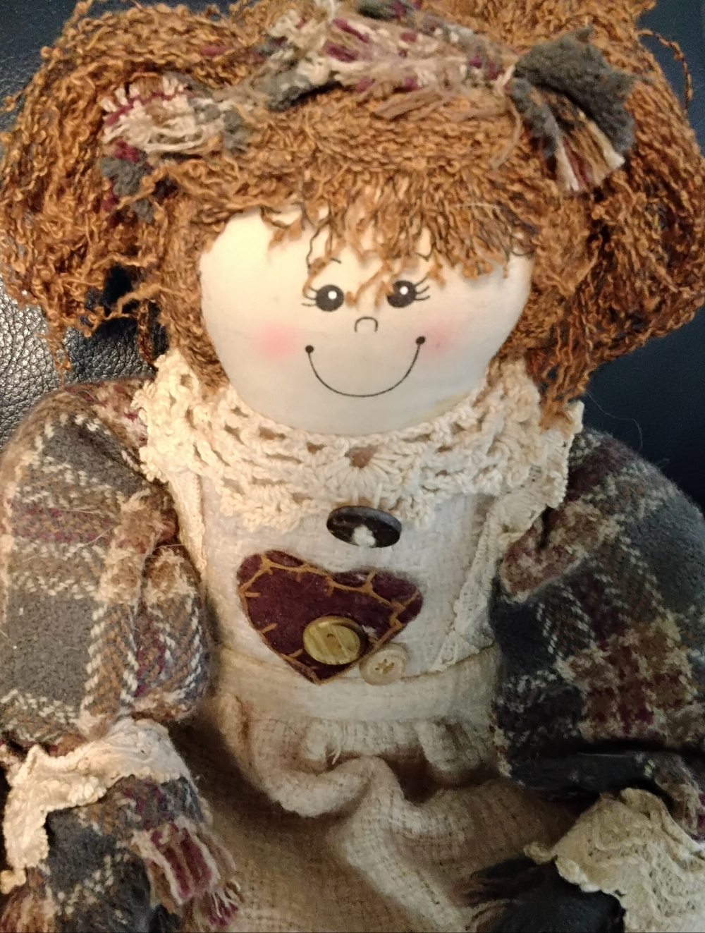 3946 Lot Of 2 Rust Brown Rag Doll Pair - Picture 4 of 8